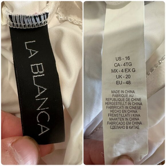 SOLD LA BLANCA Floral One Piece Swimsuit Women 16 Paradise Tropical Cross Back - Picture 5 of 16